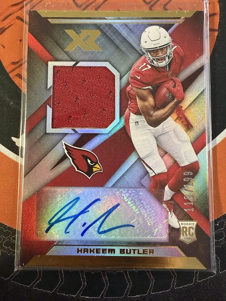 HAKEEM BUTLER 2019 PANINI XR AUTO JERSEY PATCH ROOKIE CARD SP#67/199-CARDINALS - Image 1 of 2