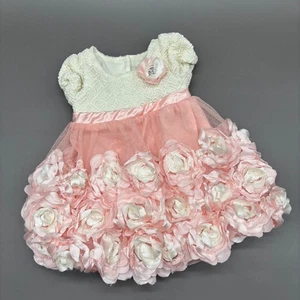 Vestido Nanette Bebé Niña 6M Rosa Roseta Falda Marfil Corpiño por Children’s Apparel - Imagen 1 de 12