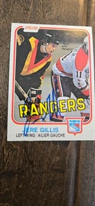 1981-82 OPC CARTA FIRMATA JERE GILLIS RANGERS CANUCKS SABRES NORDIQUES UK # 232 - Foto 1 di 1