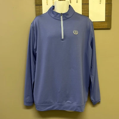 Peter Millar Wicking Heather Purple Long Sleeve 1/4 Zip Mock Neck Pullover- XXL - Imagem 1 de 4