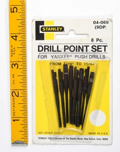 VTG Stanley Yankee 04-069 Push Drill Points 8pc Set NOS Bits NIP Sealed Scarce - Picture 1 of 3