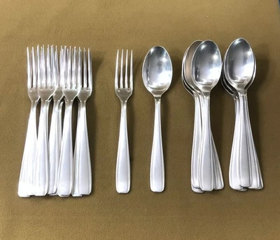 couverts à entremet ERCUIS modèle SENLIS métal argenté 16 cm Fourchette Cuillère - Photo 1/4