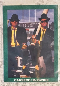 1990 Broder Green Border #NNO Jose Canseco Mark McGwire Bash Blues Brothers  - Picture 1 of 2