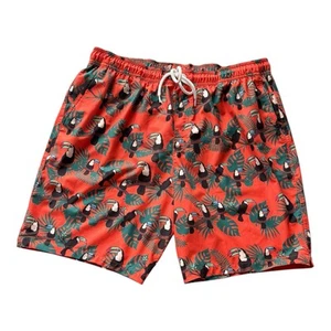 MeUndies Board Shorts Mens XL Orange Toucan Swim Trunks Drawstring Pockets Lined - Picture 1 of 8