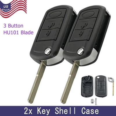 2 Flip Key Shell Remote Case Fob 3B for Land Rover LR3 2005 2006 2007 2008 2009 - Image 1 of 4