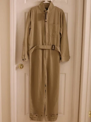 LEER Polo Ralph Lauren Mono Caqui Cinturón Largo Algodón Lyocell EE. UU. 10 / XL Foto 1 de 4