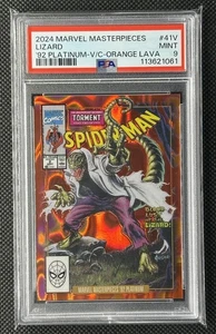 2024 Marvel Masterpieces '92 Platinum Lizard Orange Lava #41-V /25 PSA 9 - Picture 1 of 2