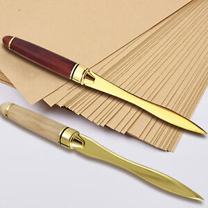 Wood Handle Letter Opener Stainless Steel Opener paper Knife Split File Envelo