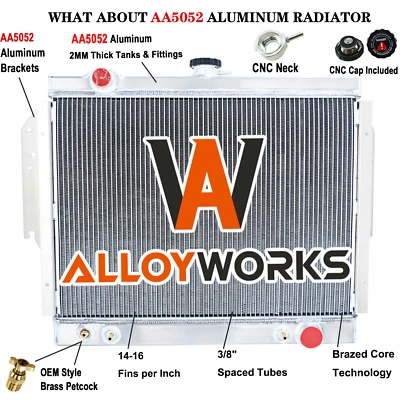 Radiador de 4 filas para Dodge D/W 100 200 250 D350 1979-93 82 Ramcharger 5,2 L 5,9 L V8 Foto 1 de 4