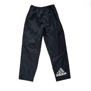 Vtg 90s Adidas Tear Away Track Pants Spell Out Black Men's Medium Sporty Casual - Picture 1 of 14