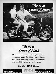 1956 BSA Golden Flash Motorcycle "Power for Two" Original Ad - Picture 1 of 1