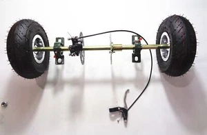 700mm 20mm Axle keyway running full length with 4 inch wheels with cable brake - Bild 1 von 5