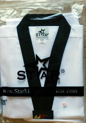 STAR SPORTS Taekwondo Uniform - Black V-Neck - Ribbed Material
