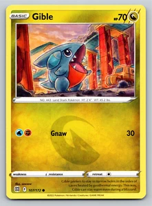 Gible 107/172 Carta Pokémon comuni stelle brillanti - Quasi nuova - Foto 1 di 2