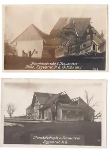 LOTE DE 2 POSTALES RPPC EGGERSRIET SG SUIZA GRANJA DAÑOS POR TORMENTA 1919 062421 - Imagen 1 de 2