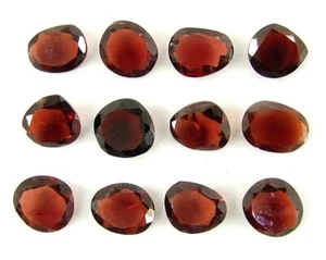 Lote de 12 piedras preciosas sueltas granate rojo natural de 22,6 quilates 8-10 mm corte elegante - 2679 - Imagen 1 de 2