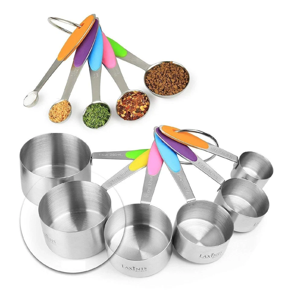 version 11 piece measuring set by | sturdy stainless steel stackable 6