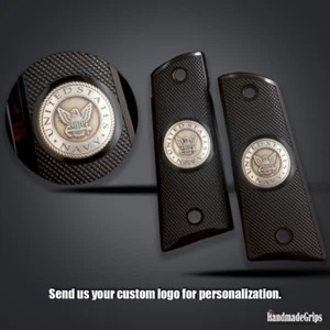 KSD Branded, Customizable Sig Sauer 1911 Compatible Black Acrylic Grip - Picture 1 of 3