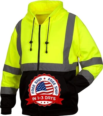 Sudadera Con Capucha De Seguridad Alta Visibilidad Para Hombres Ropa De Trabajo - Image 1 of 4