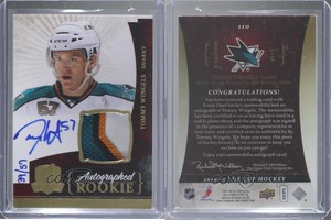 2010 Upper Deck The Cup Gold Rainbow /57 Tommy Wingels RPA Rookie Patch Auto RC