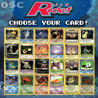 Pokémon Team Rocket - Choose Your Card! Holo Rare WOTC Promo Vintage LP/NM Cards - Image 1 of 2