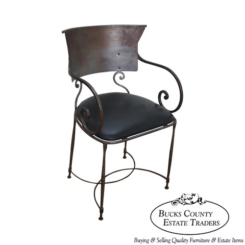 Quality Steel Directoire Style Klismos Arm Chair made in Italy Cover