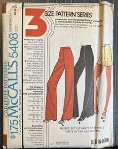 Vintage 1977 McCalls Pattern 5408 Sz 10-14 Misses Pants & Shorts 2 Widths Uncut - Picture 1 of 3