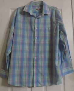 Men's Croft & Barrow Plaid Button Up Long Sleeve Shirt Size 17.5 With 34/35 - Picture 1 of 5
