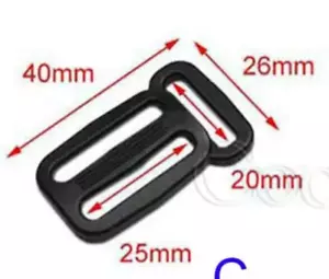 25mm 3 Way Tri Glide Buckle & 20mm Side Loop Chest Strap Adjuster Webbing - Picture 1 of 8