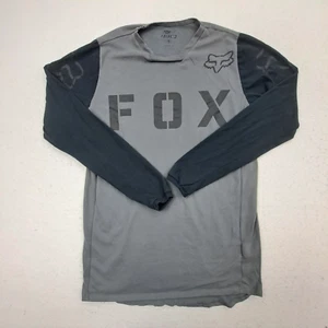 Camicia Fox Racing Manica Lunga Uomo Piccola Grigio MX Motocross Dirt Bike Testa di Volpe - Foto 1 di 13