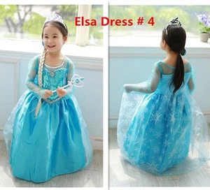 Gorgeous Queen Elsa & Princess Anna Costume Cosplay Party Dress Up - Picture 1 of 60