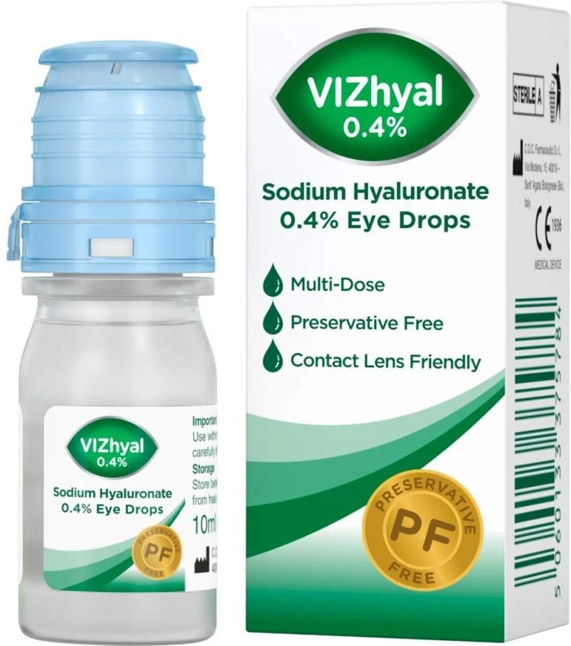 VIZhyal Cross-Linked Sodium Hyaluronate 0.4% Eye Drops for Tired/Dry Eyes 10ml