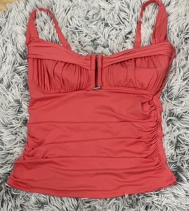 Bleu Rod Beattie Tankini Badeoberteil Damen 32D orange koralle wattiert Bügel Strand - Bild 1 von 8