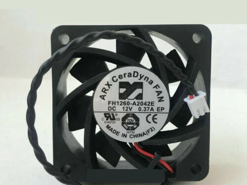 1 pcs ARX CeraDyna FAN 6025 FH1260-A2042E DC12V 0.37A EP 60*25MM 2-pin - Image 1 of 1