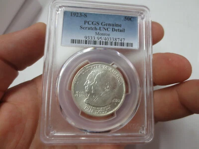 1923-S Monroe Commemorative Half Dollar PCGS UNC Details - Scratch (CH-BU) - Image 1 of 4