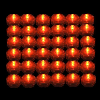 36 pcs ORANGE LED Submersible Battery Operated Tea Light- Wedding Centerpiece - Image 1 of 4