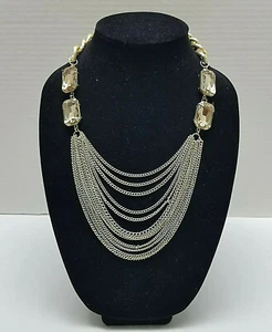 Collana grossa tono oro finto quarzo 22" - Foto 1 di 7