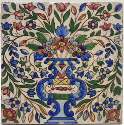 Azulejo artesanal Dutch Royal Tichelaar Makkum Julfa C1920 AE3 Foto 1 de 3