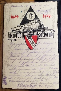 Krokodil Karlsruhe - 1884-1909 - Karte / Studentika ? - Bild 1 von 1