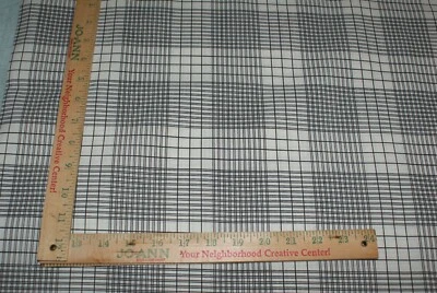 Tela de costura artesanal de poli/algodón a cuadros blanca y negra 1/2 yarda 18 x45" envío rápido Foto 1 de 3