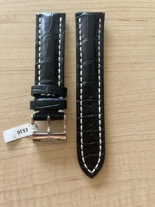 NEW Breitling Black Crocodile Leather Strap 743P 22mm 22-20 tang buckle 22 - Picture 1 of 4