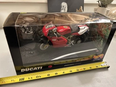 Hot Wheels Ducati 996 SPS Motorcycle 1:10 Model Vintage Mattel 1999 New in Box - Image 1 of 4