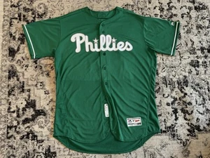 Majestic Team Issued 2019 PHILLIES GREEN ST. PATRICKS DAY #57 Size 52 JERSEY MLB - Picture 1 of 14