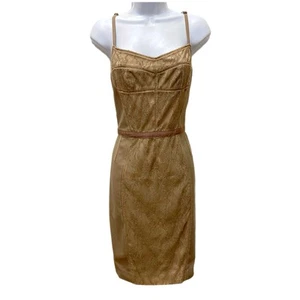 NY&C Korsett-Midikleid mit Knochen Spaghettiträger taupe vorne Spitzeneinsatz Größe 10 - Bild 1 von 7