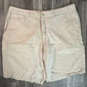 Banana Republic Men’s Linen Cotton Casual Shorts Size 36 Khaki Summer Wear - Picture 1 of 5