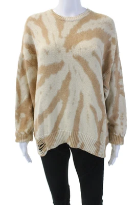 Suéter Suéter Top Marrón NSF Para Mujer Algodón Tie Dye Distress Cuello Redondo Talla M Foto 1 de 4