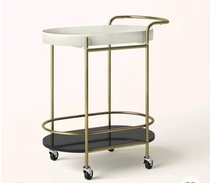 NEW UNOPENED Bar Cart Tray Top Serving Cart Cream Gold - Kate Spade NY x Target - Picture 1 of 3