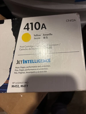 GENUINE HP 410A (CF412A) YELLOW LaserJet Pro Toner Cartridge w/ Jet Intelligence - Image 1 of 3