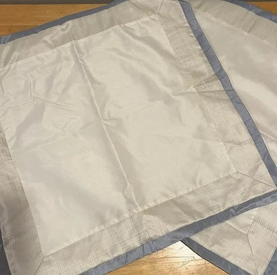 Martha Stewart Collection 2 Light Blue & White Geometric Euro Pillow Shams Tan - Image 1 of 4