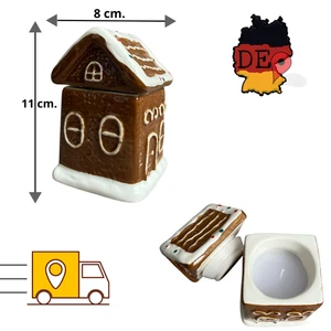 Vela con Tapa 11x8x8 15h de Cerámica Decoración Navidad Regalo Casa de Jengibre - Imagen 1 de 3